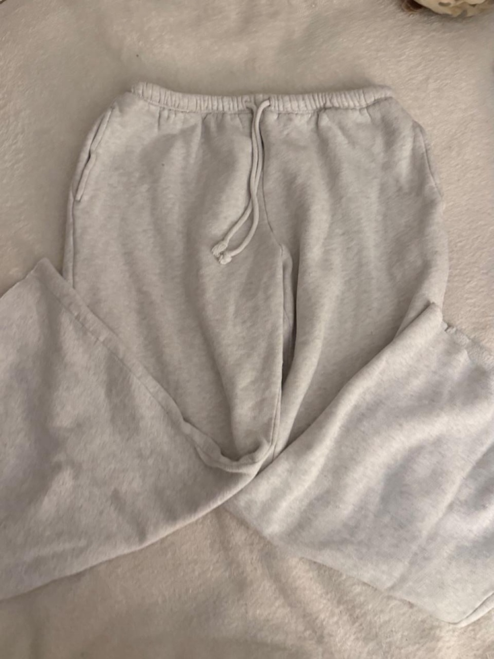 Light Gray Wide-Leg Sweatpants